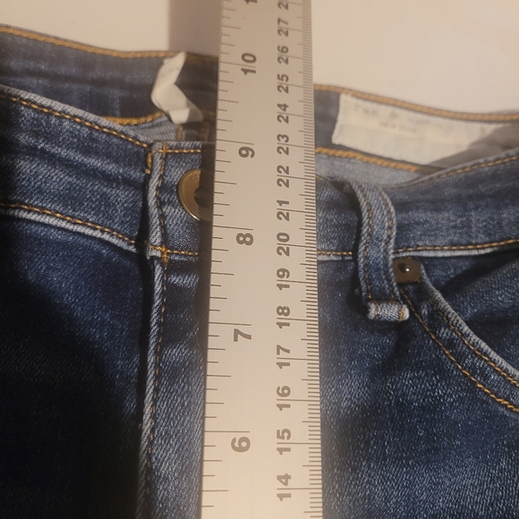 RAG & BONE Cate Mid-Rise Ankle Skinny Jeans Medium Wash Blue Valley Line Sz 28 - Picture 9 of 12